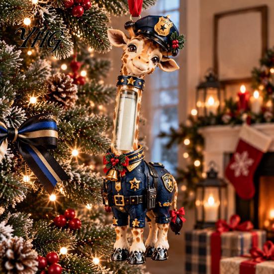 Ceremonial Money Gift Holders Giraffe Christmas Holder Ornament, Acrylic Cash Clip Hanging Decor for Unique Tree Bag Car, Cute Career Figurine,