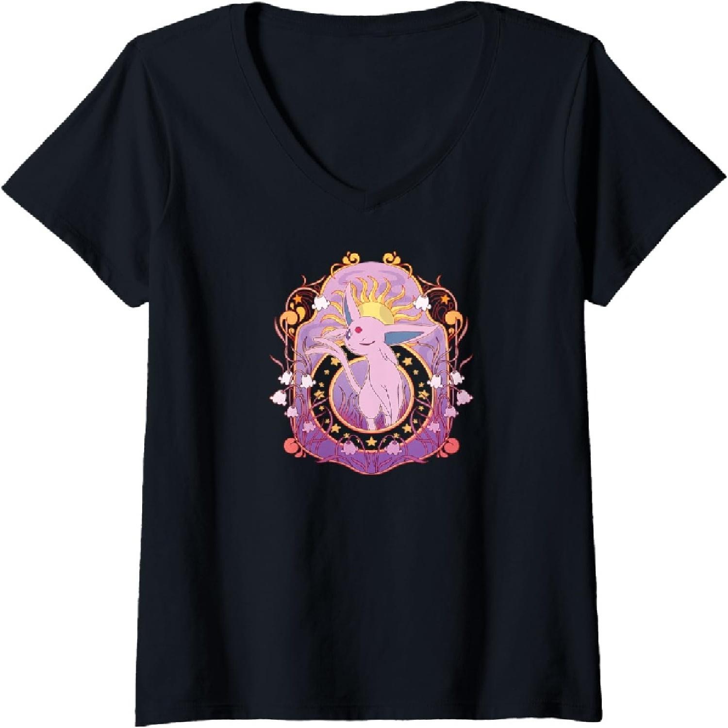 Womens Pokémon - Espeon Eeveelutions Psychic Type V-Neck T-Shirt XXXXXL разноцветный