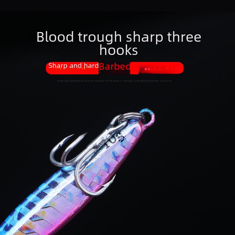 Langer Gusseisen-Platten-Angelköder mit Doppelhaken für Süßwasser- und Meeresangeln