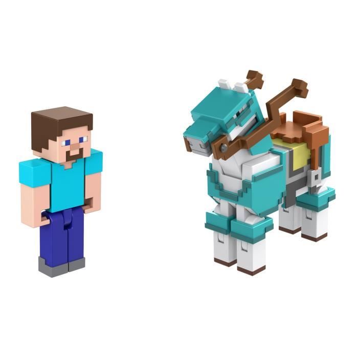 Figurines Minecraft - Steve Et Cheval En Diamant - 8cm - Enfant - MINECRAFT