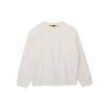New Era Logo Print Solid Color Crewneck Sweatshirt Unisex Sweatshirt Ivory 13038767