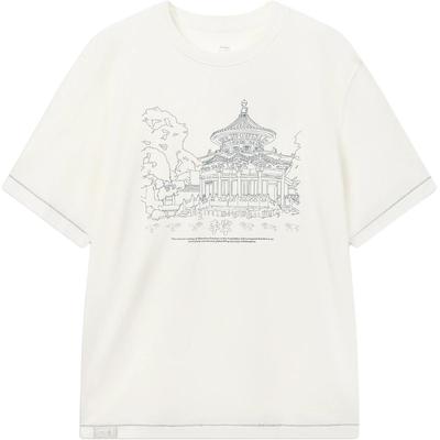 Li Ning × Palace Museum Collaboration Chinese Culture Series Letter Print Comfortable Short Sleeve T-Shirt Men Tops AHSW331-1