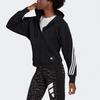 (WMNS) Adidas Sportswear Wrapped 3-Stripes Full-Zip Hoodie Asia Sizing 'Black White' Women's GL0339
