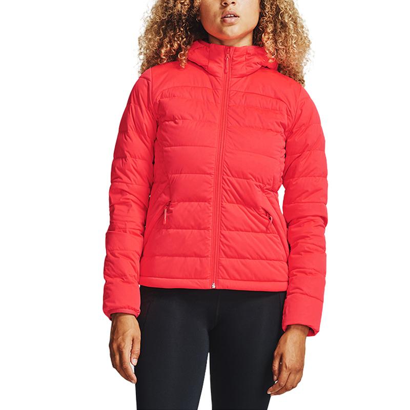 Under Armour Warm Solid Hooded Down Jacket Women Outerwear Watermelon-Red 1355833-628