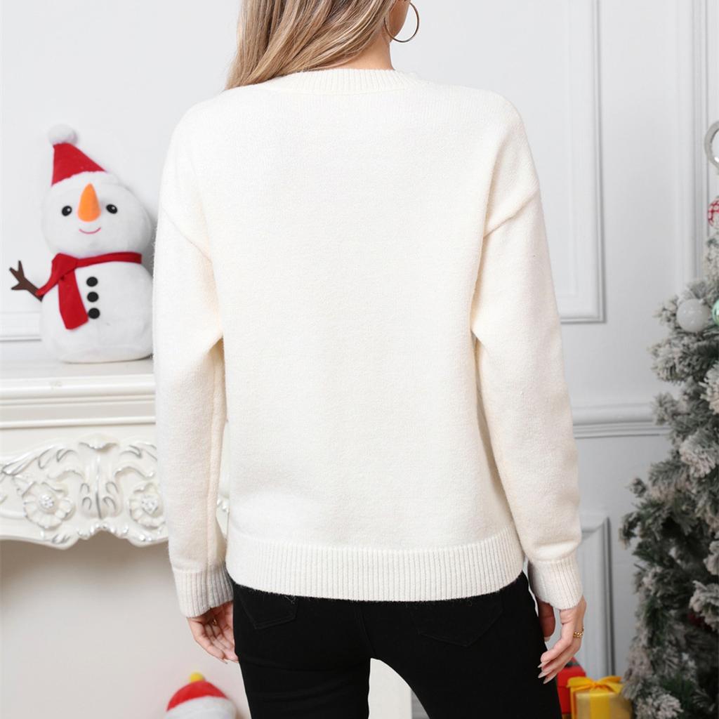 Womens Sweaters Long Sleeve Fall Soft Lightweight Knit Loose Sweater Tops Christmas