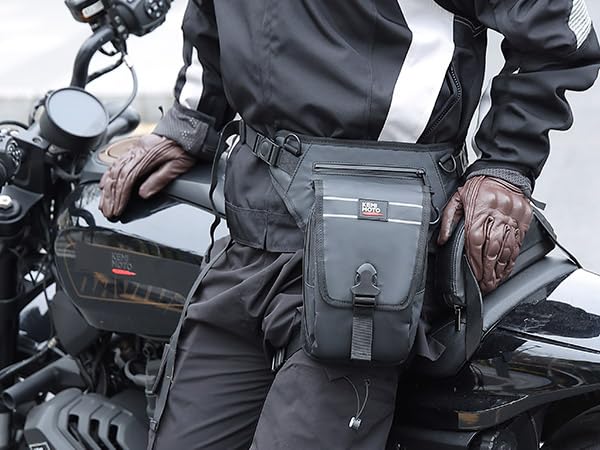 KEMIMOTO Bike Leg Bag, 2L Capacity, Leg Pouch, Hip Bag,