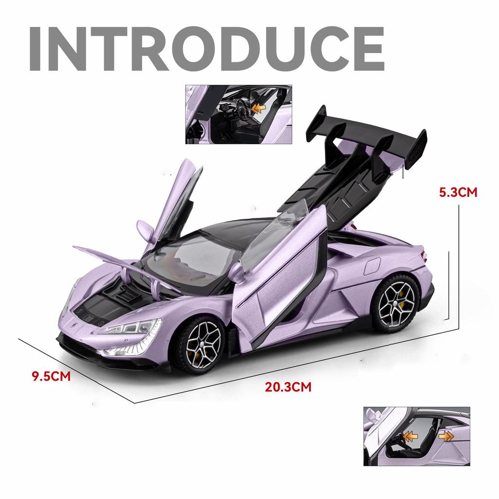 1/24 BYD Look UP U9 Supercar Legierungsmodellauto Spielzeug Diecasts Metallguss Sound und Licht Auto Spielzeug für Kinder Fahrzeug