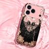 Lace diamond heart shape phone case for funda iphone for iphone 17 pro max cover glass for iPhone 17 16 15 14 13 12pm Pro Plus