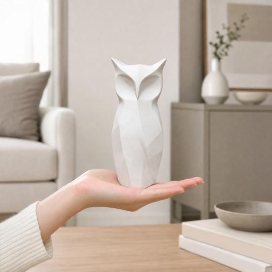 3D Printed Abstract Owl Figurine, Modern Minimalist Geometric Owl Statue, Decorative Bird Sculpture for Home Office Decoration