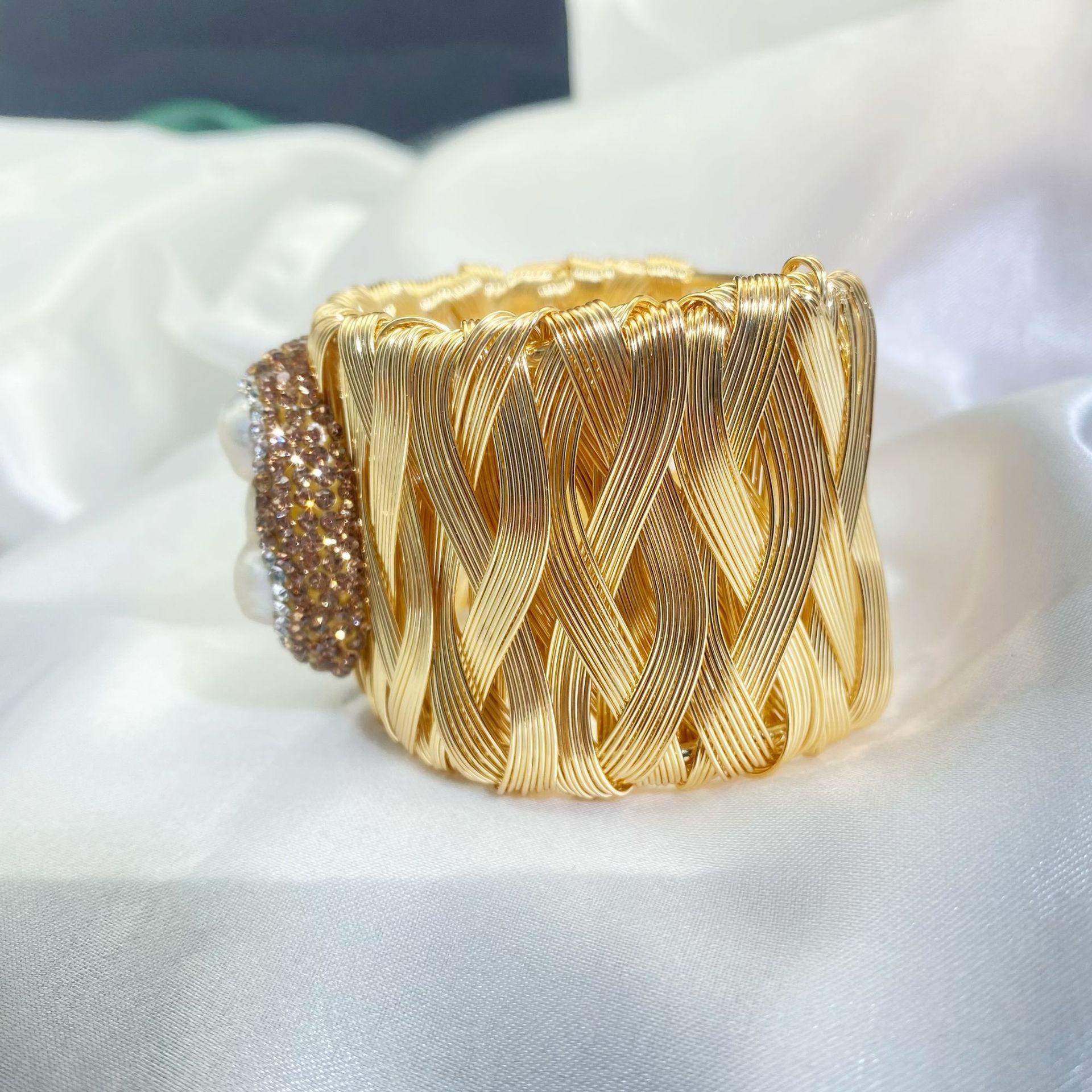 Натуральный Барочный Браслет Дизайнерский Браслет Универсальное Нишевое Украшение One size fits all золотой