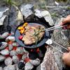 Boundless Voyage Titanium Skillet Frying Pan with Folding Handle and Outdoor Cookware Includes Storage Bag Ti2064C - Camping, BBQ, Hiking, - -