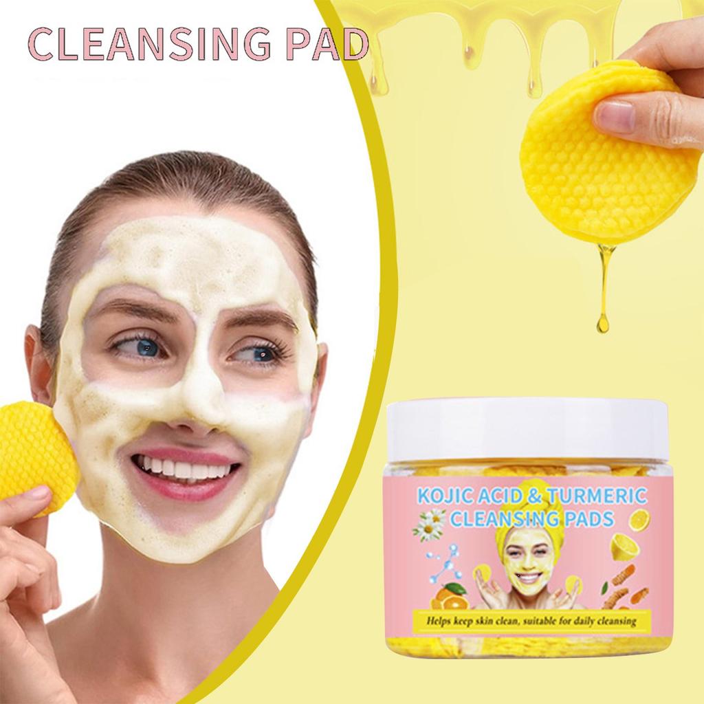 Brightening Cleansing Pads, Kojic Cleansing Pads Helps Balance Skin Oil And Water Hydrating  Remove Excess Keratin From The Body'S Skin 50pads 10ml