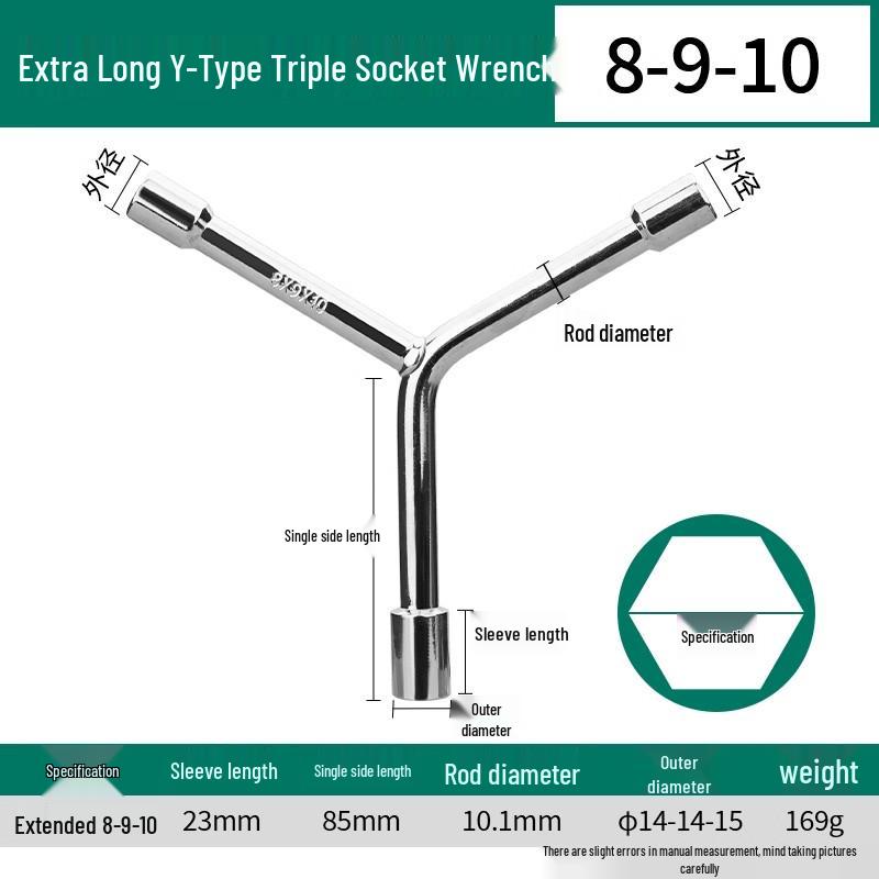 

Y-Shaped Three-Way Socket Wrench for Auto Repair and Tire Maintenance.