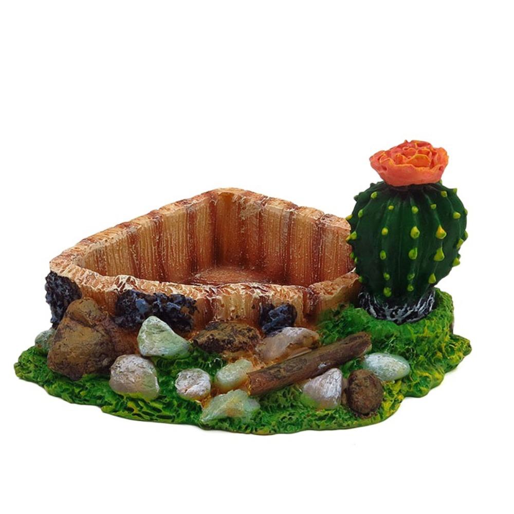 Artificial Turtle Dish Creative Pets Feeding Plate Fish Tank Ornaments Reptile Food Bowl  Lizard