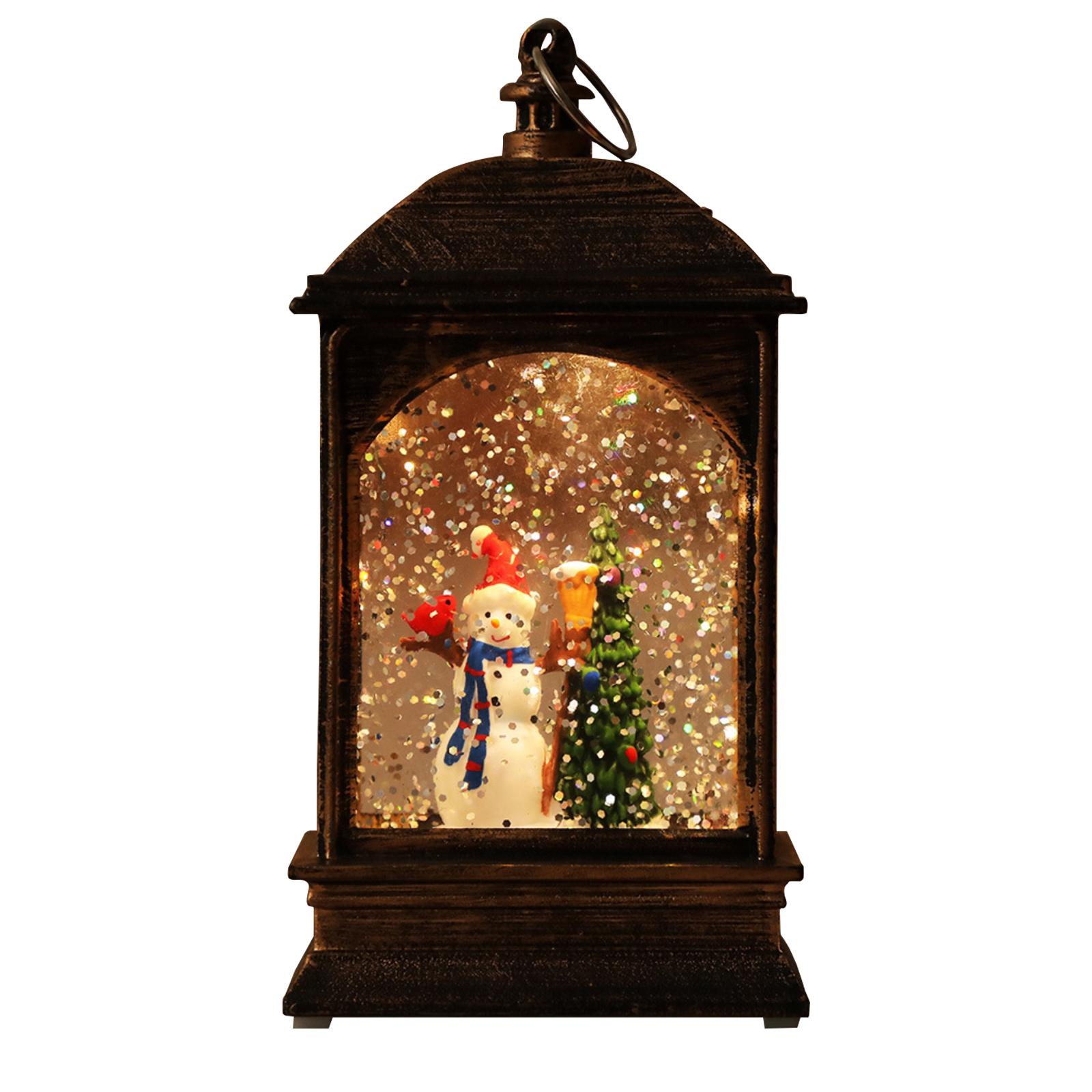 

50ml Christmas Night Light Interior Old Man Snowman Deer Decoration Portable Snow Wind Lamp Desktop Ornaments Christmas Gift One Size