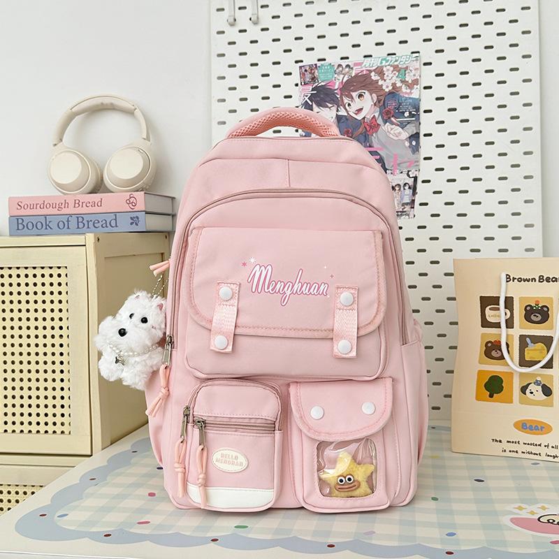 College style fresh and sweet candy color backpack girl multi-compartment large-capacity backpack
