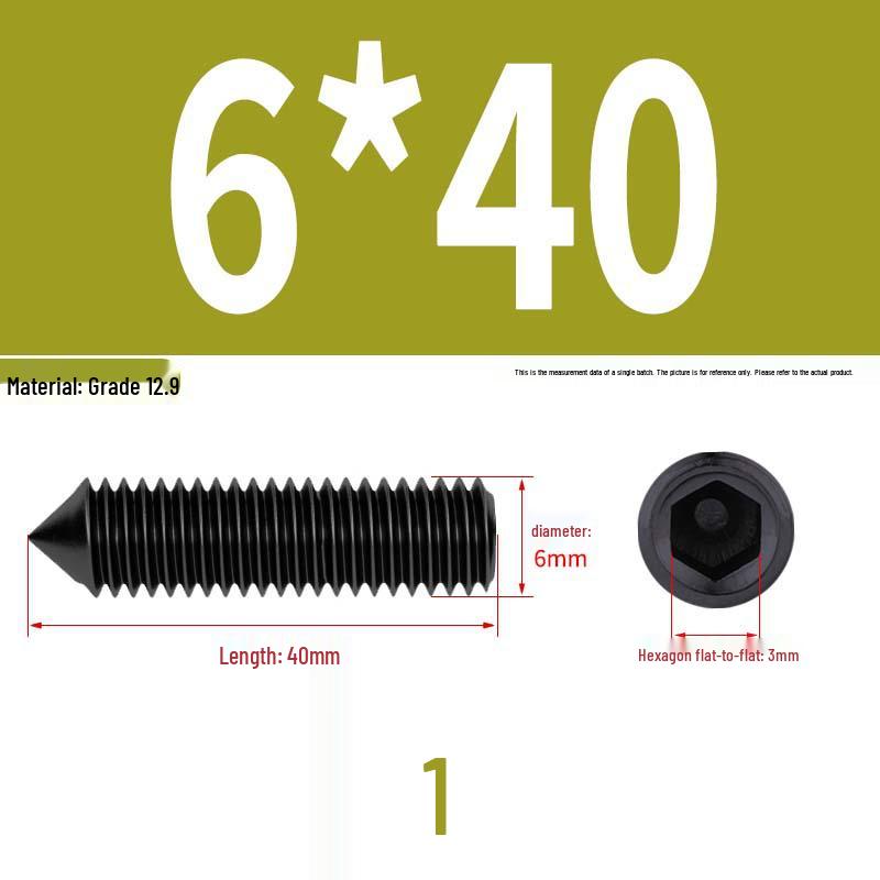 12.9 Edelstahl 304 Innensechskant Kegelspitze Gewindestift M2/M3