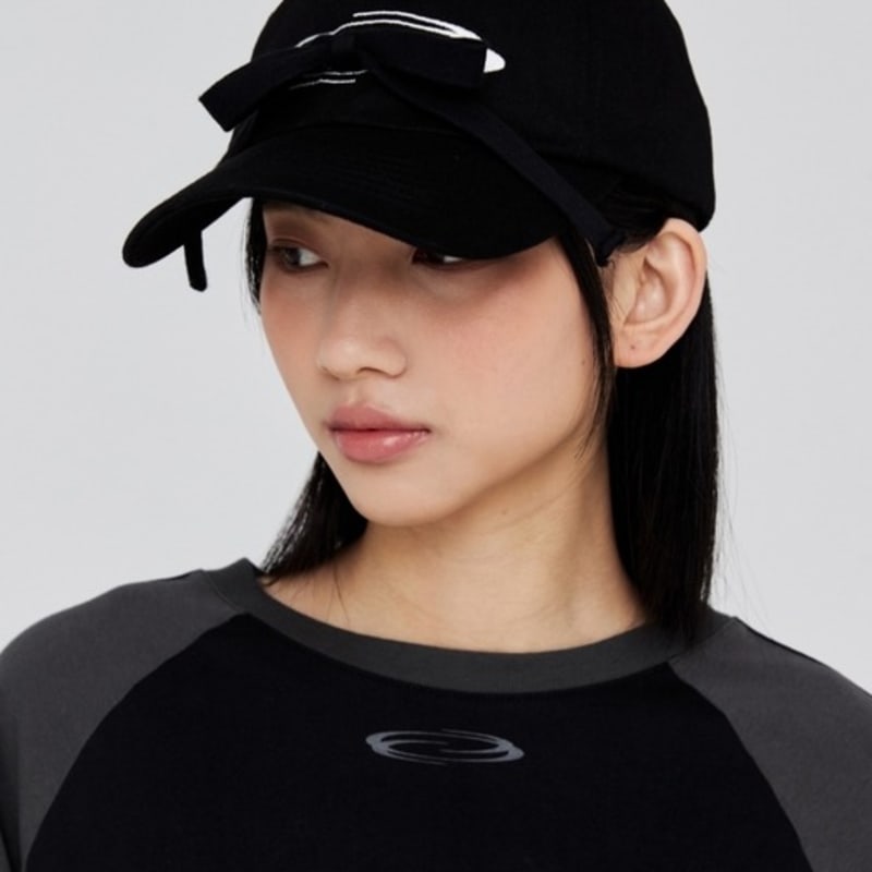 OPENING PROJECT Ribbon Tie Down Cap - Black