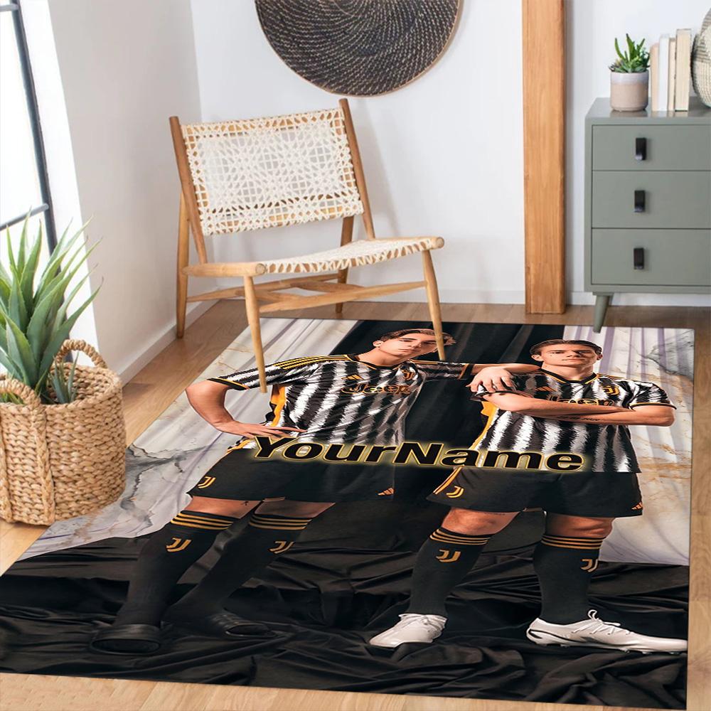 Juventus Customize Your Name Floor Mat Design for Living Rooms Hallway Entryway Bedrooms Anti-slip Rug Decorate Offices Best for Christmas