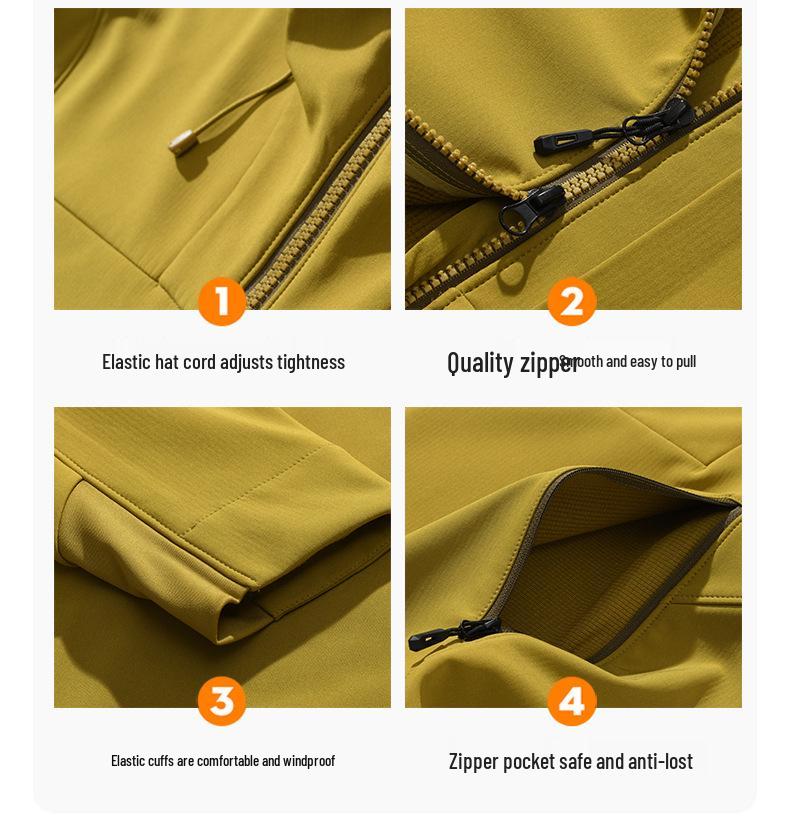 Unisex Waterproof Soft Shell Trekking Jacket with Fleece Lining and Hood for Outdoor Sports