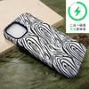 Sweet and cool millennial style zebra pattern mobile phone case iPhone13 glossy anti-collision two-in-one magnetic film case Apple 17