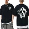 Male Loose Hip Hop T Shirt Singer Mf Doom Madlib Madvillain Double Sided Graphic Summer Tops Cotton Tee Clothing Men Women