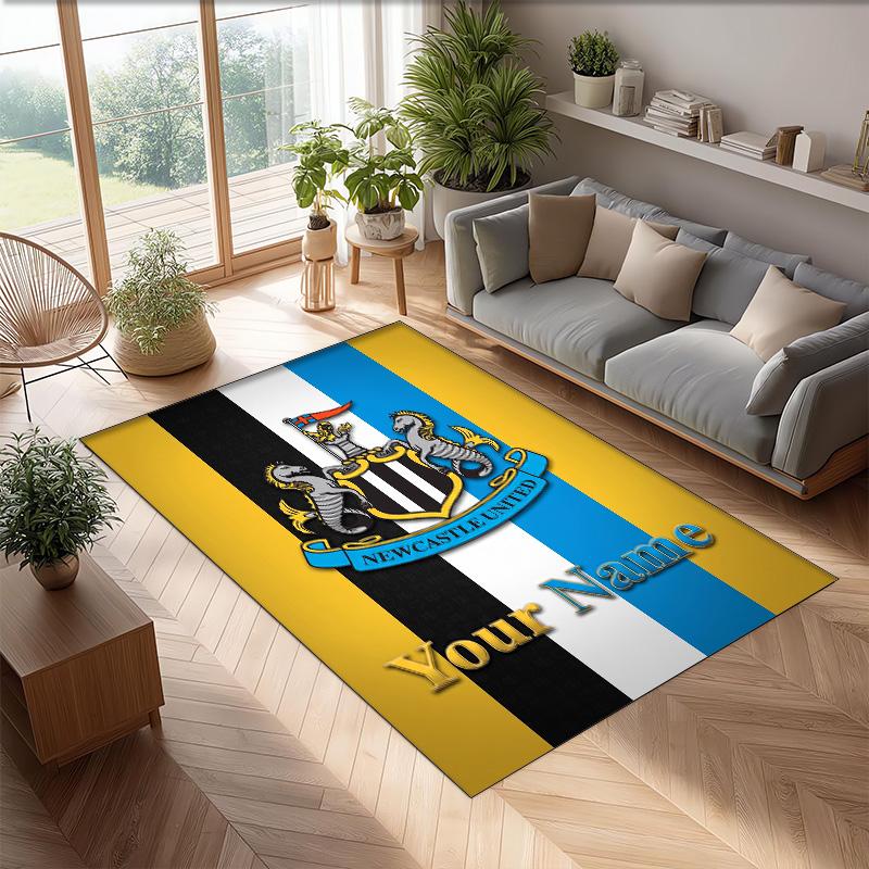 Newcastle United FC Printed Crystal Velvet Rug Non‑Slip Crystal Velvet Carpet For Sofa Bedroom Indoor Home Decoration