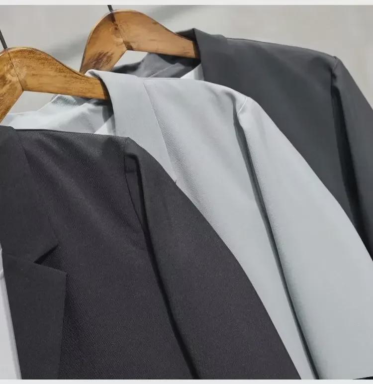 British-Style Non-Iron Men's Casual Solid Color Blazer