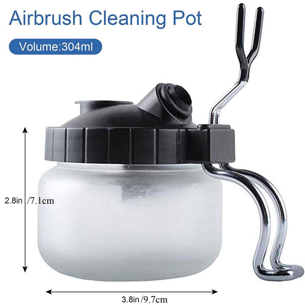 Airbrush Cleaning Kit: Waste Pot, Cleaner, Scraper, Needles & Brushes