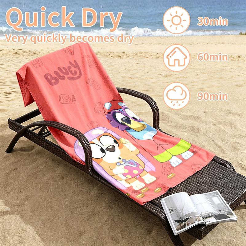 Bluey Beach towels also serve as bath towels summer essential a musthave for the outdoors the beach and the pool