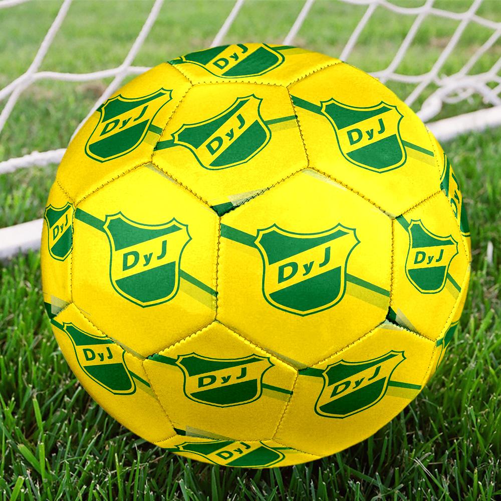Defensa y Justicia Indoor Soccer Ball Size 5 Colorful All Ages Machine Stitched PVC Competition Ready Durable High-Bounce