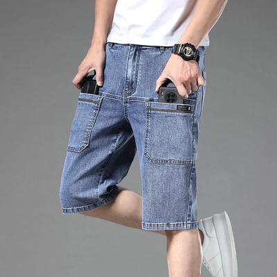 Men's Pants Korean Version of The Trend of Jeans Slim Fashion Shorts Spring and Summer Multi-bag Tooling Loose Stretch Cropped Pants