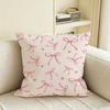 Pattern Pink Bow Cherry Cushion Cover Natural Linen Pillowcase Set AllinOne Decor for Sofa Bedroom  Chair