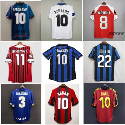 Vintage Jersey Football Jersey Classic Country Milito Ronaldo Maldini Sneider Bergkamp Jersey