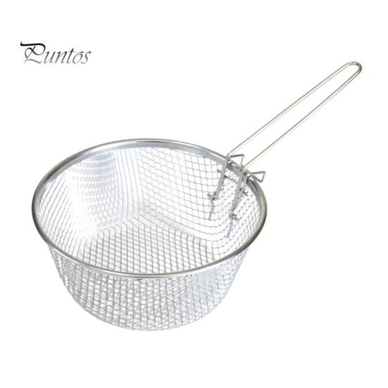 Heat Resistant Mesh Strainer Stainless Steel Frying Basket, with Handle, Strainer, Durable Basket Multi Use Deep Fryer Tool, for Kitchen Chips
