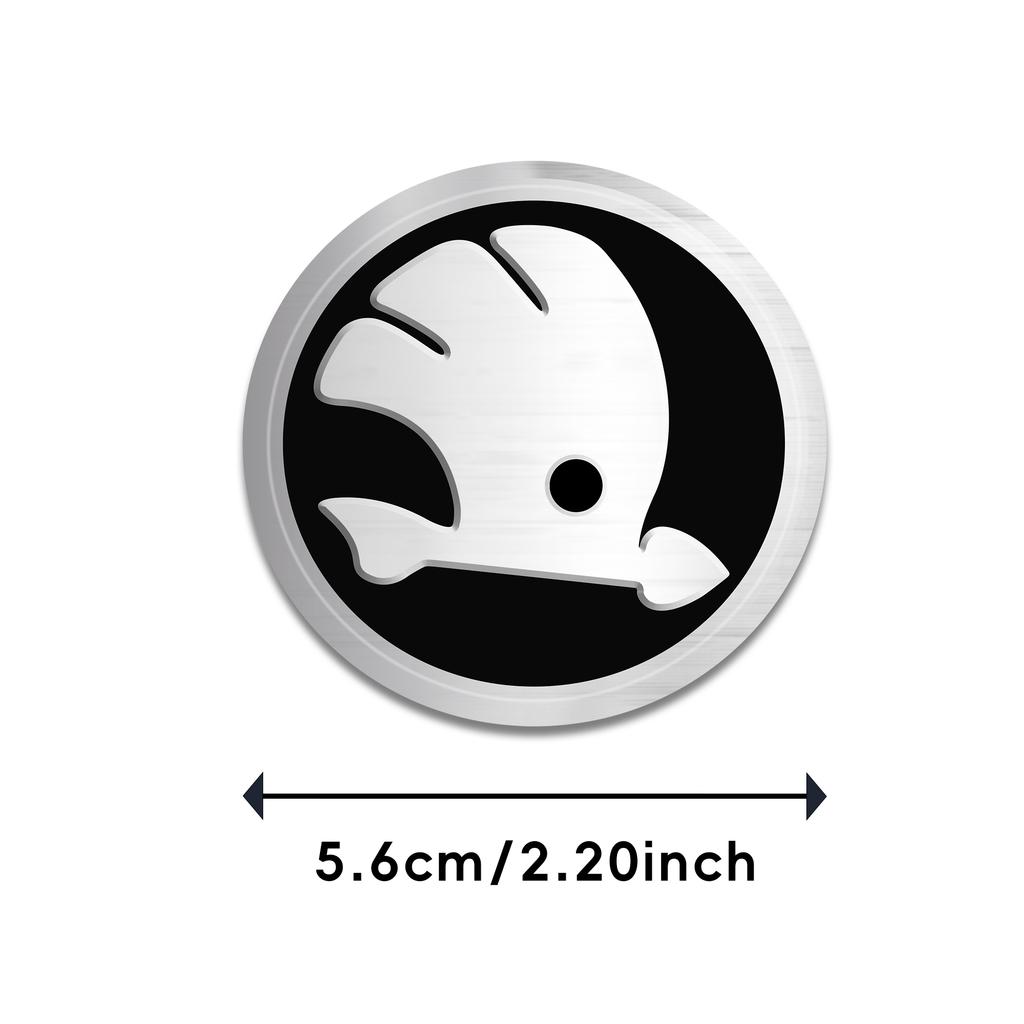DAYB7 4pcs Car Emblem Wheel Center Hub Cap Cover Sticker Decoration Accessories For Skoda Rapid Octavia VRS VII S Kodiaq Karoq Fabia