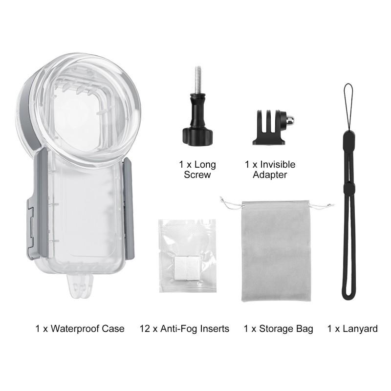 PULUZ PU1206 Transparent Waterproof Housing Insta360 X5 Action Camera Full Coverage Dive Case Up To 50m Depth