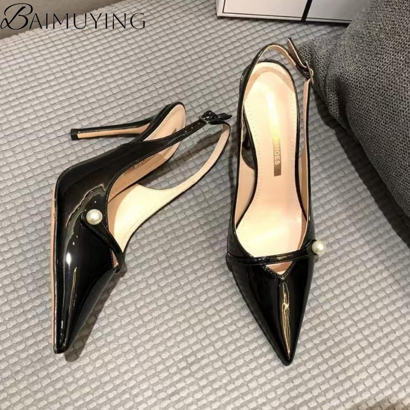 Fashion Women Naked High Heels Sandals Pointed Toe Shoes Woman Slippers Summer 2025 Trend Slingback Dress Sexy Office Stilettos Pumps