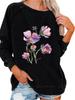 Ladies Spring/Fall Sweatshirt Women's Oversized Pullover Sweatshirt Fashion Flower Print Top