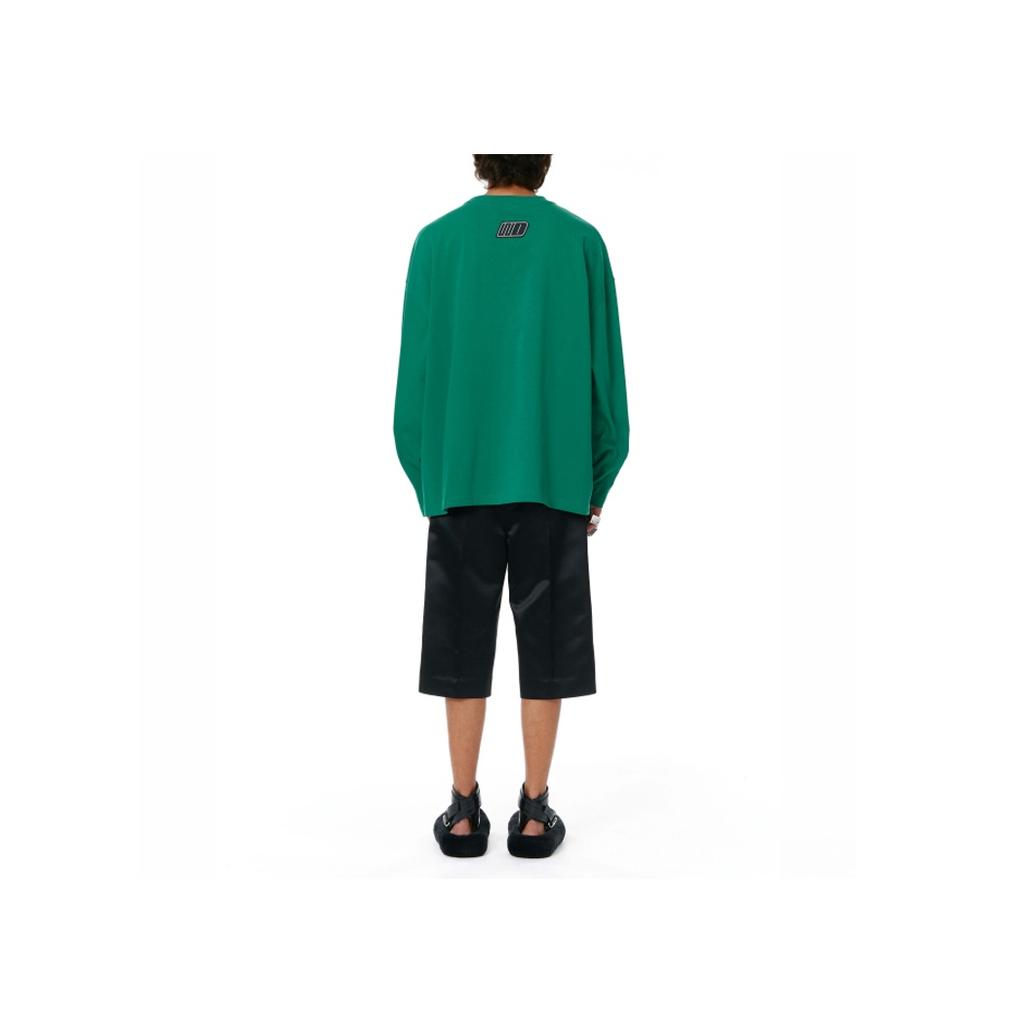 WE11DONE Ss22 Logo Simple Round Neck Long Sleeve Sweatshirt Unisex Sweatshirt Green WD-TT1-22-631-U-GR