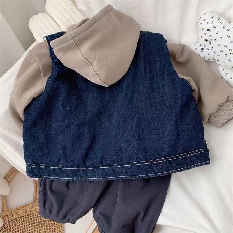 Children Winter Autumn Kid Vest Denim Waist Coat Baby Sleeveless Jackets Outwear Toddler Girls Boys