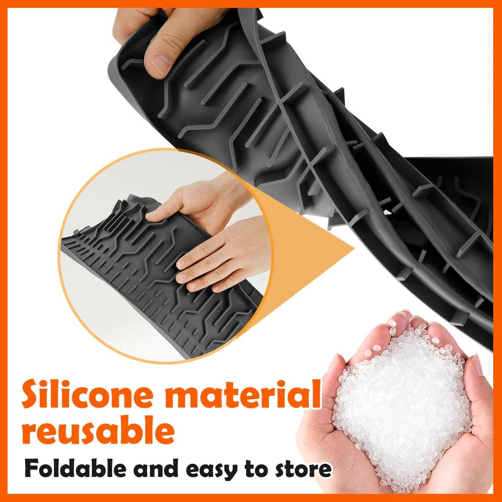 Sink Splashing Guard Silicone Kitchen Faucet Splash Guards Drain Tray Mat Quick Dry Countertop Protector Mat Bathroom Gadgets