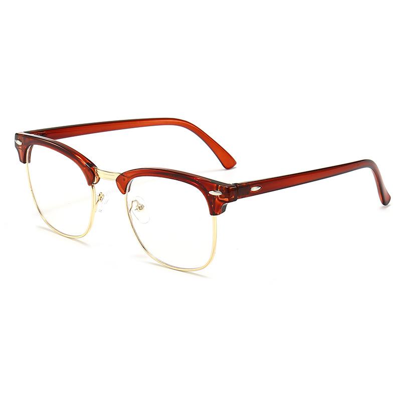 Classic Sunglasses Retro Rice Nail Half Frame Sunglasses Trendy Film Reflective Glasses Toad Glasses Sunglasses