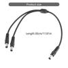 DC5.5x2.1mm Splitter Power Cable 18AWG Male to 2 Male Connectors for Security Cameras, LED Lights 30CM
