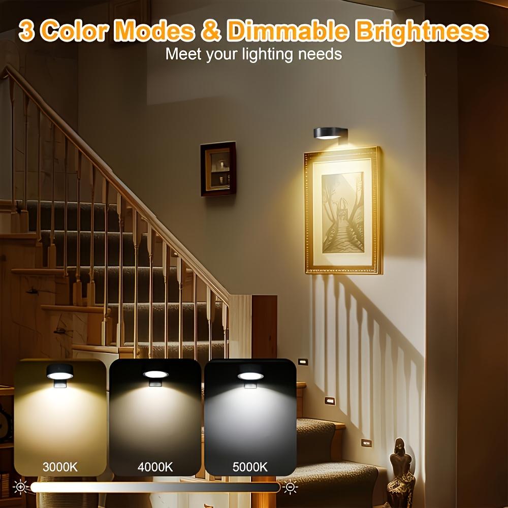 1/2PCS Wall Picture Light, Remote Control LED Painting Light, Three Color Temperature Adjustable and Timer Painting Light