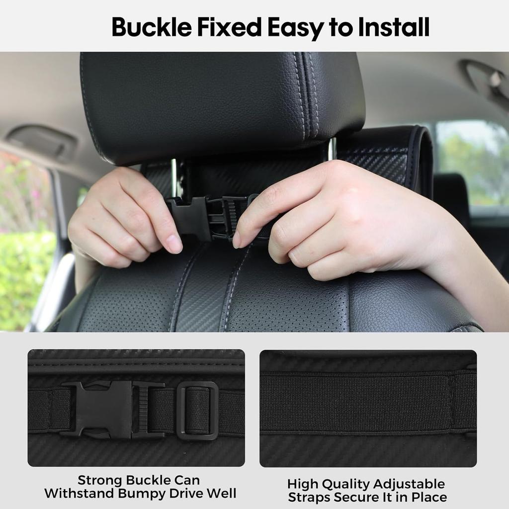 Upgraded Car Tissue Holder Premium PU Leather Tissue Box Cover Keep Tidy Backseat Rectangular Napkin Holder For Car Fits For 100-160 Regular Size