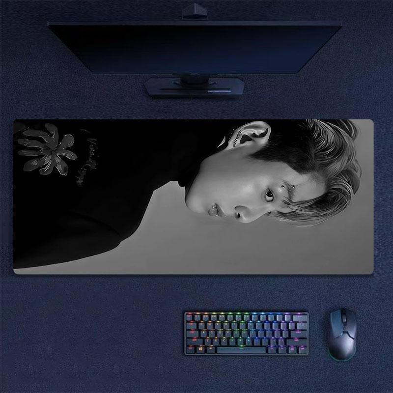Jungkook Mouse Pad, Large Gaming Desk Mat, Non-slip XXL Mousepad for Laptop & Tablet, Mini PC Playmat with Stitched Edges