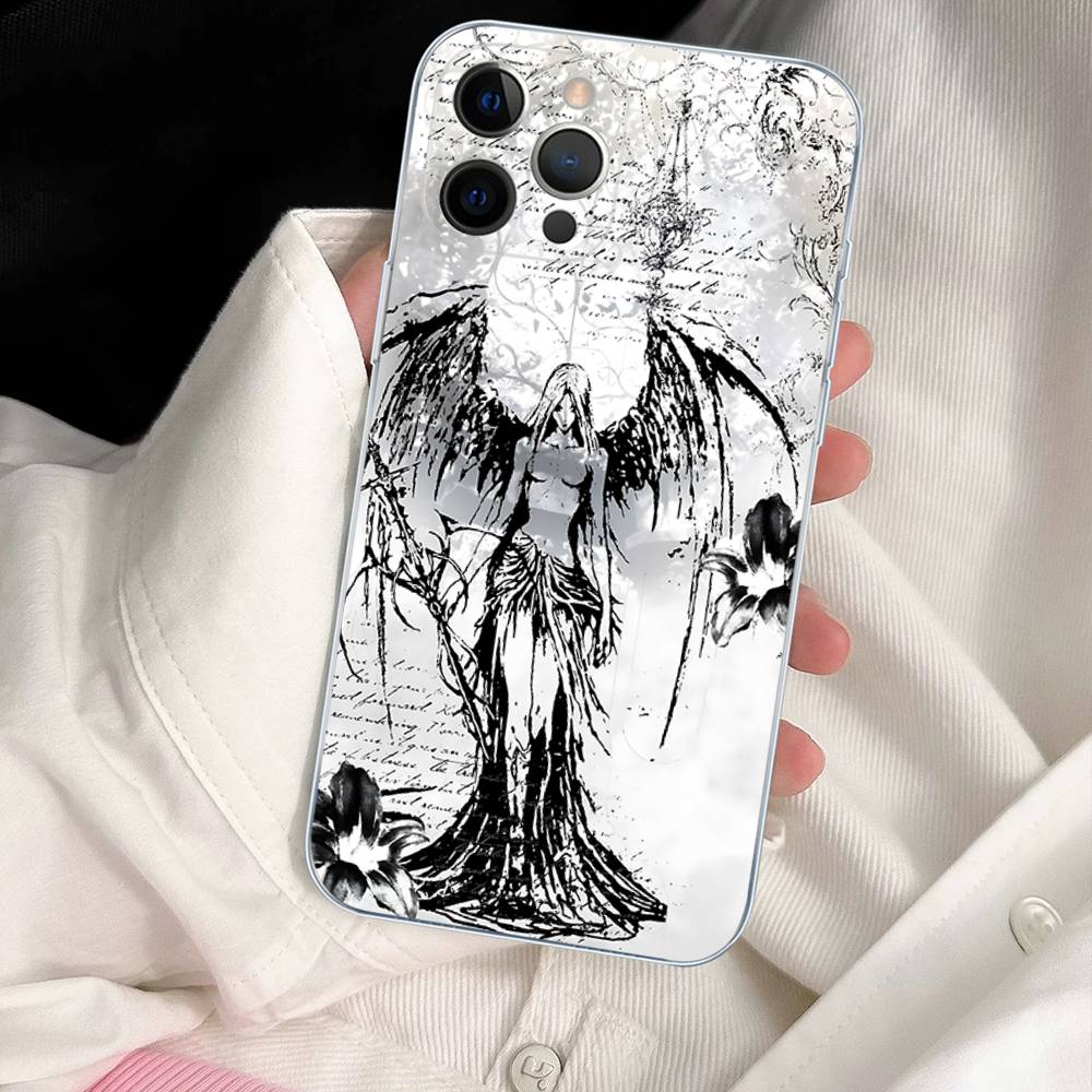 

Coquette Witch Dark Cross Acrylic For IPhone 11 12 13 14 15 16 17 Pro Max Plus 13 Mini Silicone Soft Transparent Back iPhone 11