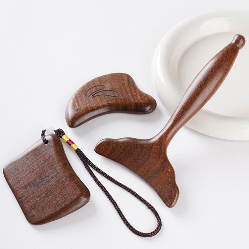 1pcs Golden Sandalwood Scalp Massage Comb Set Anti-Static Wooden Comb for Head Relaxation & Daily Hair Care