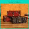 Retro Style Wooden Storage Box With Password Lock For Bedroom Organization